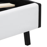 ZNTS Bed Frame with LED White and Black Faux Leather 180x200 cm 6FT Super King 280422