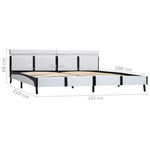 ZNTS Bed Frame with LED White and Black Faux Leather 180x200 cm 6FT Super King 280422