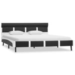 ZNTS Bed Frame with LED Grey and White Faux Leather 120x190 cm 4FT Small Double 280427