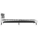 ZNTS Bed Frame with LED Grey and White Faux Leather 120x190 cm 4FT Small Double 280427