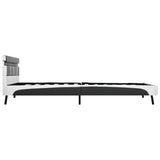 ZNTS Bed Frame with LED Grey and White Faux Leather 120x190 cm 4FT Small Double 280427