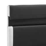 ZNTS Bed Frame with LED Grey and White Faux Leather 120x190 cm 4FT Small Double 280427