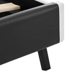 ZNTS Bed Frame with LED Grey and White Faux Leather 120x190 cm 4FT Small Double 280427