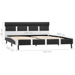 ZNTS Bed Frame with LED Grey and White Faux Leather 120x190 cm 4FT Small Double 280427