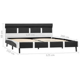 ZNTS Bed Frame with LED Grey and White Faux Leather 120x190 cm 4FT Small Double 280427