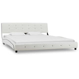 ZNTS Bed Frame White Faux Leather 150x200 cm 5FT King Size 280433