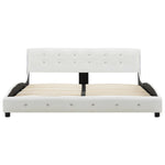 ZNTS Bed Frame White Faux Leather 150x200 cm 5FT King Size 280433