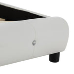 ZNTS Bed Frame White Faux Leather 150x200 cm 5FT King Size 280433