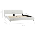 ZNTS Bed Frame White Faux Leather 150x200 cm 5FT King Size 280433