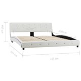 ZNTS Bed Frame White Faux Leather 150x200 cm 5FT King Size 280433