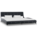 ZNTS Bed Frame Black Faux Leather 180x200 cm 6FT Super King 280438