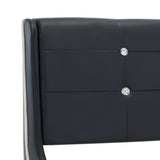 ZNTS Bed Frame Black Faux Leather 180x200 cm 6FT Super King 280438