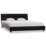 ZNTS Bed Frame with LED Black Faux Leather 135x190 cm 4FT6 Double 280448