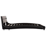 ZNTS Bed Frame with LED Black Faux Leather 135x190 cm 4FT6 Double 280448
