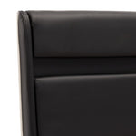 ZNTS Bed Frame with LED Black Faux Leather 135x190 cm 4FT6 Double 280448
