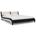 ZNTS Bed Frame Black and White Faux Leather 150x200 cm 5FT King Size 280457
