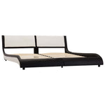 ZNTS Bed Frame Black and White Faux Leather 150x200 cm 5FT King Size 280457