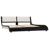 ZNTS Bed Frame Black and White Faux Leather 150x200 cm 5FT King Size 280457