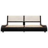 ZNTS Bed Frame Black and White Faux Leather 150x200 cm 5FT King Size 280457
