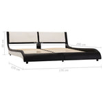 ZNTS Bed Frame Black and White Faux Leather 150x200 cm 5FT King Size 280457