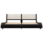 ZNTS Bed Frame Black and White Faux Leather 180x200 cm 6FT Super King 280458
