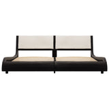 ZNTS Bed Frame Black and White Faux Leather 180x200 cm 6FT Super King 280458