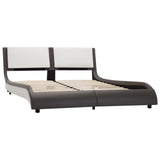 ZNTS Bed Frame Grey and White Faux Leather 135x190 cm 4FT6 Double 280460
