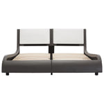ZNTS Bed Frame Grey and White Faux Leather 135x190 cm 4FT6 Double 280460