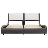 ZNTS Bed Frame Grey and White Faux Leather 135x190 cm 4FT6 Double 280460