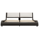 ZNTS Bed Frame Grey and White Faux Leather 180x200 cm 6FT Super King 280462
