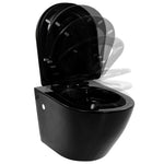 ZNTS Wall Hung Rimless Toilet Ceramic Black 145238
