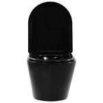 ZNTS Wall Hung Rimless Toilet Ceramic Black 145238