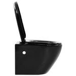 ZNTS Wall Hung Rimless Toilet Ceramic Black 145238