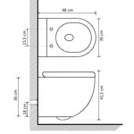 ZNTS Wall Hung Rimless Toilet Ceramic Black 145238