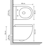 ZNTS Wall Hung Rimless Toilet Ceramic Black 145238