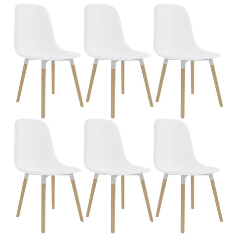 ZNTS Dining Chairs 6 pcs White Plastic 248234