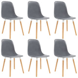 ZNTS Dining Chairs 6 pcs Grey Plastic 248240