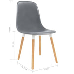 ZNTS Dining Chairs 6 pcs Grey Plastic 248240