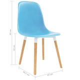 ZNTS Dining Chairs 6 pcs Blue Plastic 248246
