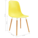 ZNTS Dining Chairs 2 pcs Yellow Plastic 248247