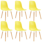 ZNTS Dining Chairs 6 pcs Yellow Plastic 248249