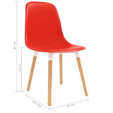ZNTS Dining Chairs 2 pcs Red Plastic 248250