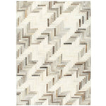 ZNTS Rug Genuine Hair-on Leather Patchwork 80x150 cm Grey/White 134392