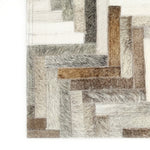 ZNTS Rug Genuine Hair-on Leather Patchwork 120x170 cm Grey/White 134393