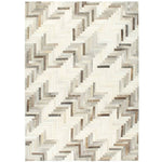 ZNTS Rug Genuine Hair-on Leather Patchwork 160x230 cm Grey/White 134394