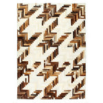 ZNTS Rug Genuine Hair-on Leather Patchwork 120x170 cm Brown/White 134396
