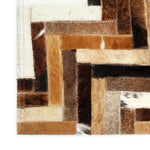 ZNTS Rug Genuine Hair-on Leather Patchwork 120x170 cm Brown/White 134396