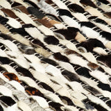 ZNTS Rug Genuine Hair-on Leather 160x230 cm Black/White 134406
