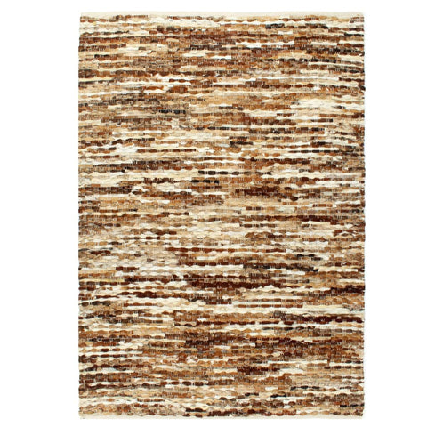 ZNTS Rug Genuine Hair-on Leather 120x170 cm Brown/White 134408