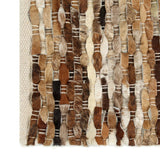 ZNTS Rug Genuine Hair-on Leather 120x170 cm Brown/White 134408